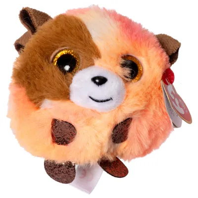 A close-up studio shot of a plush toy.
