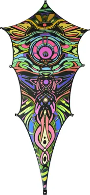 Produktbild von PSYWORK Schwarzlicht Segel Elasthan Goa "Dragon Temple Deep", 3,25x1,75m