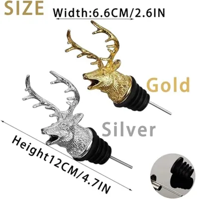 Ausgießer für Flaschen - 2 Stück, ideal für Wein und Spirituosen, metallische Ausgießer in Gold und Silber