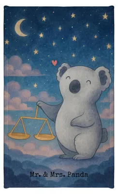 Produktbild von Mr. & Mrs. Panda Baumwollhandtuch Waage Astrologie Design - Weiß - Geschenk, Zum Geburtstag, Tierkreiszeichen, handtuch gäste wc, Sternzeichen, badezimmer, Klein