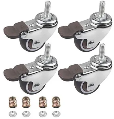 Produktbild von Drehrollen mit Bremse 38 mm - 4 Stück für kleine Möbel und Geräte
