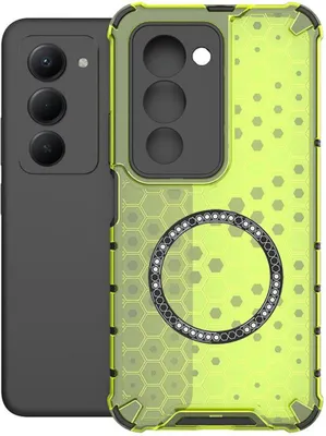 Produktbild von Magnet Hülle für Xiaomi Redmi 15 5G / 4G Honeycomb Design Hybrid Ringhalter Grün