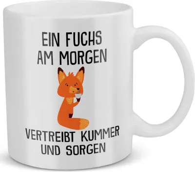 Produktbild von 22Feels Fuchs Tasse Süßes Tier Spruchtasse Geschenk Wichteln Arbeitskollege Büro Humor Witzig Secret Santa Geburtstag Weihnachten Kaffeetasse Frauen Männer Haferl