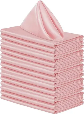 Produktbild von 12er Set Quadratisch Satinservietten, 43*43cm Waschbar Ultraweiche Übergroße Stoffservietten Für Familienessen, Festivals, Hochzeit, Thanksgiving, Weihnachten und den täglichen Gebrauch