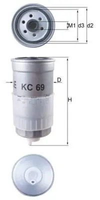 Produktbild von Kraftstofffilter KNECHT KC 69 für VW Golf IV Schrägheck (1J1) Anschraubfilter