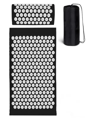Produktbild von Akupressurmatte Set mit Kissen und Tasche Massagematte in schwarz 68x42 cm