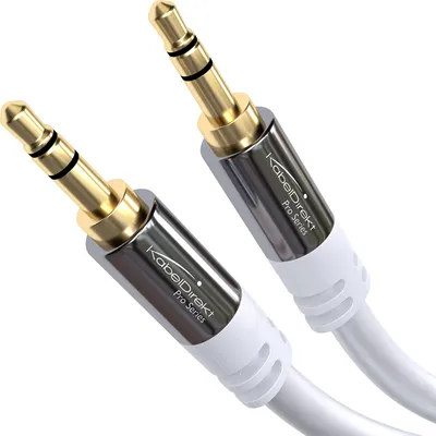 Produktbild von KabelDirekt – Aux-Audio-Klinkenkabel 3,5mm – 5m – Weiß
