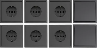 Produktbild von Schalter und Steckdosen Set McPower Shallow Einsteiger 16-teilig Steckanschluss anthrazit