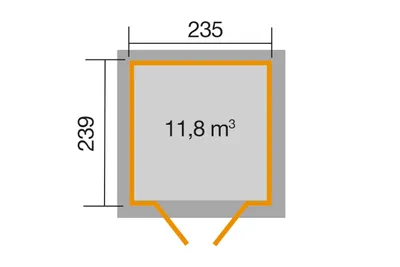 Produktbild von WEKA 226.2424.10400 Gartenhaus/Blockbohlenhaus Luna mit Doppeltür ; Größe: 2 ; Farbgebung: Naturbelassen ; Wandstärke: 21 mm ; Maße (LxBxH): 239 cm x 235 cm x 252 cm ; Seitenwandhöhe: 197 cm
