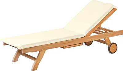 Produktbild von Liegenauflage Auflage Gartenliege weiß, Polsterauflage Sonnenliege als waschbares und UV-beständiges Gartenpolster