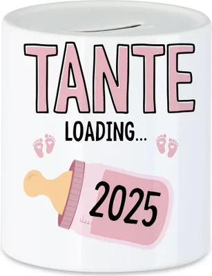 Produktbild von Tante Loading 2025 Spardose Geschenk Werdende Tante Babynews mit Ladebalken Schwangerschaft Geschenkidee