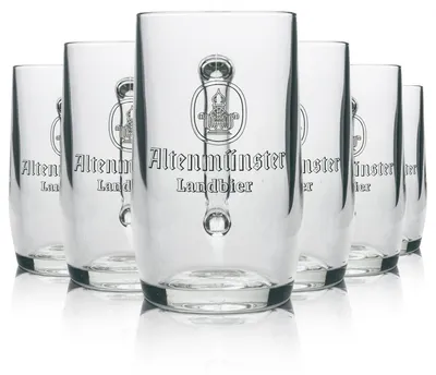 Produktbild von 6x Altenmünster Bier Glas Krug einzeln verpackt 0,5l Sahm