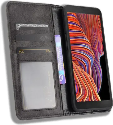 Produktbild von Samsung Galaxy Xcover 5 Hülle - Coverup Vintage Style Klapphülle - Schwarz