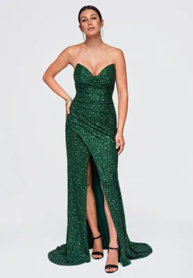 Produktbild von LARICA Kleid Maxi Glamour Festlich LA-OM-DLR448 green S