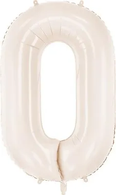 Image de Ballon en plastique nombre '0', 86 cm, beige clair