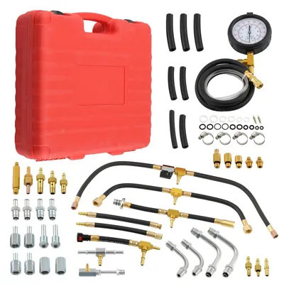 Produktbild von Universal Kraftstoffeinspritz Druckprüfgerät - Kraftstoffdruck Manometer Tester Set - Kfz Diagnose Werkzeug