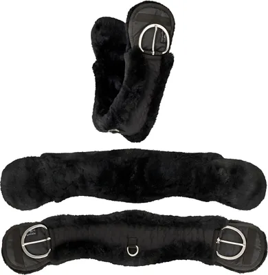 Produktbild von Equinate Western Mondgurt anatomisch Lammfell 90 cm - 36" Schwarz