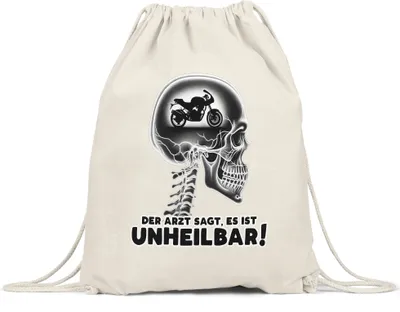 Produktbild von Der Arzt sagt es ist unheilbar Motorradfahrer Turnbeutel - Biker Geschenk mit Witz