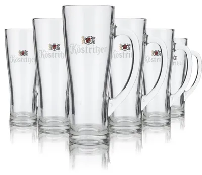 Produktbild von 6x Köstritzer Glas 0,3l Bierkrug Humpen Seidel Gläser Set Brauerei Schwarzbier