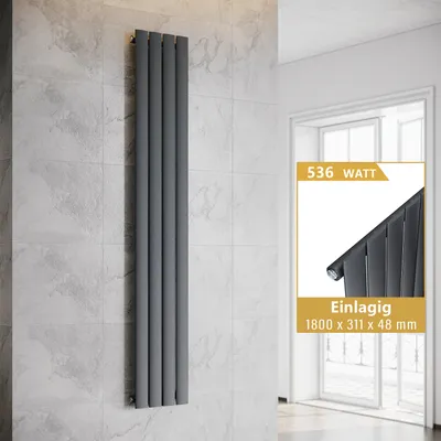 Zdjęcie produktu dla Grzejnik płytowy SONNI Grzejnik pionowy Jednowarstwowy antracyt 1800×311 mm