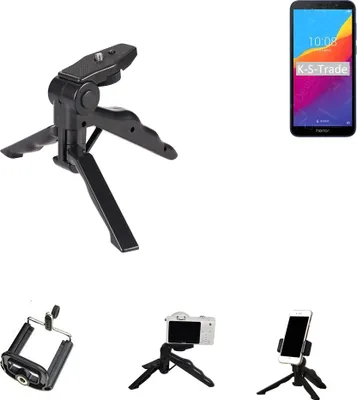 Produktbild von K-S-Trade Stativ Tisch-Ständer Dreibein Handy-Stativ Ständer kompatibel mit Huawei Honor Play 7 Mini-Stativ Smartphone Tripod Handy-Stativ aus