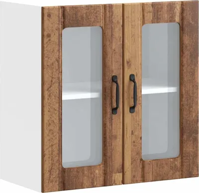 Produktbild von Hochwertig Küchen-Hängeschrank mit Glastür Altholz-Optik Holzwerkstoff 853915