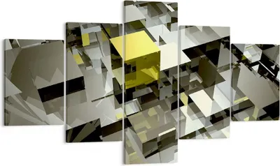 Produktbild von Bild auf Leinwand - Leinwandbild - Architektur Blöcke Design geometrisch - 125x70cm - Wand Bild - Wanddeko - Leinwanddruck - Bilder - Kunstdruck - Leinwand bilder - Wandkunst - EA125x70-2169