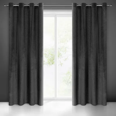 Produktbild von Vorhang LUSSI schwarz 140x250 cm  Ösen Ösenvorhang