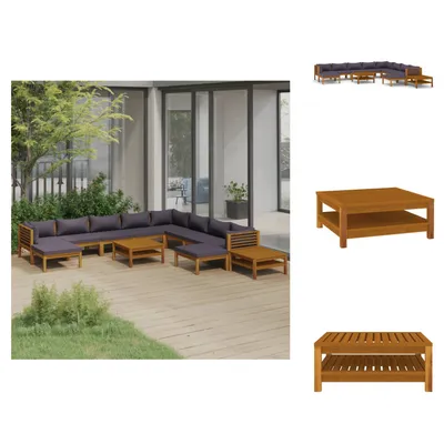 Produktbild von vidaXL 12-tlg. Garten-Lounge-Set mit Auflage Massivholz Akazie -  Gartenmöbel-Sets