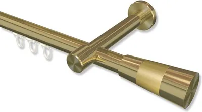 Produktbild von Interdeco Innenlaufstange, Gardinenstange mit Innenlauf Messing-Optik Modell Prestige Tanara, 20 mm Ø 1-läufig, 140 cm