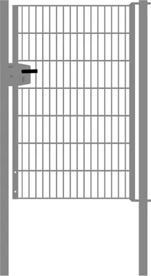 Produktbild von Drahtgittertor 1-flügelig, Durchgangslichte: 95 cm, Gesamtbreite inkl. Pfosten: 107 cm - Ausführung: verzinkt, Höhe: 143 cm
