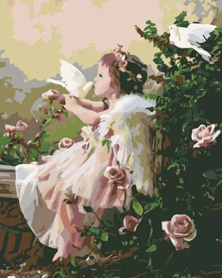 Produktbild von Zuty - Malen nach Zahlen - ENGEL IN ROSEN, 40x50 cm, ohne Keilrahmen
