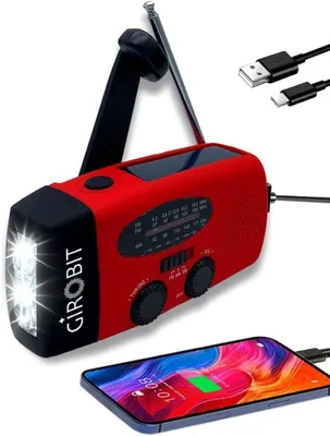 Immagine prodotto di Radio solare di emergenza con leva – Torcia con 3 potenti luci a LED
