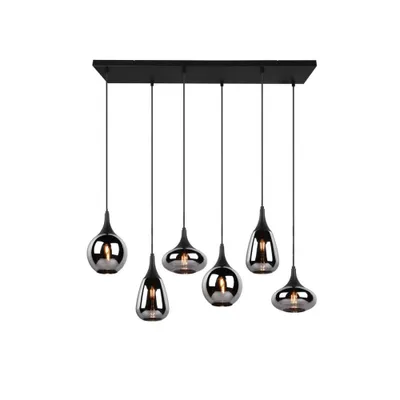 Produktbild von Trio Leuchten LED Pendelleuchte Lumina 6xE14, schwarz, Metall/Glas