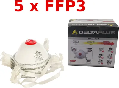 Produktbild von FFP3 Original DELTA PLUS Schutzmasken N99, KN99 *** 5 Stück Blitzversand ***