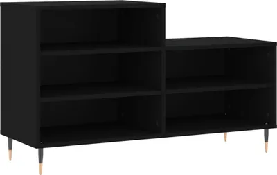 Zdjęcie produktu dla vidaXL Stojak na buty czarny 102x36x60 cm Materiał drewnopochodny