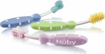 Produktbild von Zahnputz-Trainer Starter Set Baby-Zahnpflege, lila, 3er Set