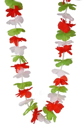 Produktbild von Italien Blütenkette Fanaccessoire grün-weiss-rot - Einheitsgröße