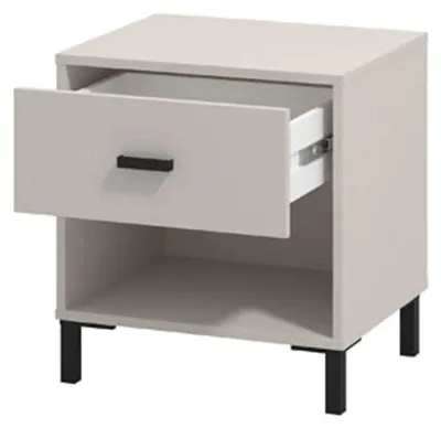 Produktbild von Dmora Nachttisch Cavaglia 48x40x52h cm Weiß, ein Regal, eine Schublade