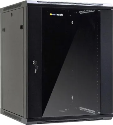 Imagen del producto de Armario rack de pared de 19", Netrack, 18U/600x600mm - , con puertas de cristal y laterales abatibles