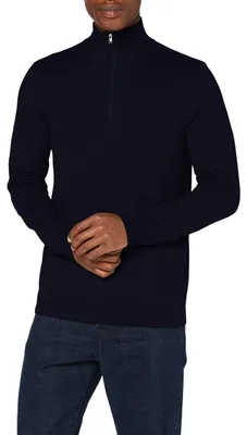 Produktbild von SELECTED HOMME Male Strickjacke Pima-Baumwoll S, Navy Blazer, Slhberg Half Zip C