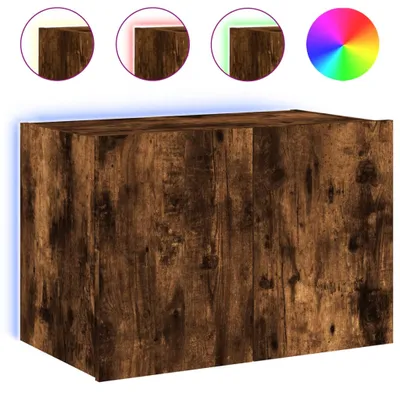 Obrázek produktu pro TV nástěnná skříňka s LED světly, kouřový dub 60x35x41 cm