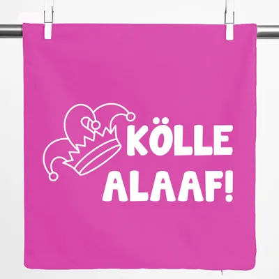 Produktbild von Huuraa Kissenbezug Kölle Alaaf Narrenkappe 40x40cm Fuchsia Baumwolle Dekokissenbezug Geschenkidee
