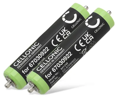 Produktbild von CELLONIC 2x Akku für Rasierer & Haarschneider Kompatibel mit Braun Series 1 190, 190s, Cruzer 6, 67030922 - (700mAh, 1.2V)