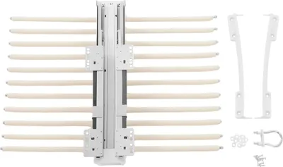 Produktbild von Ausziehbarer Hosenhalter für Kleiderschrank - Doppelreihig - Kapazität 22 Stangen - Tragkraft 15 kg - Maße 59×46 cm - Aluminium & Stahl - Beige