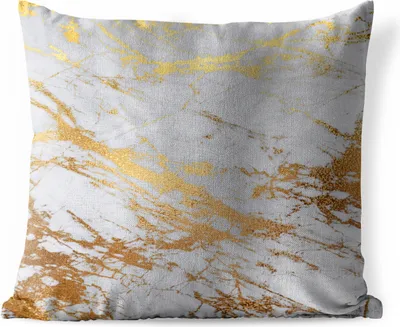 Produktbild von MuchoWow® Outdoor Kissen - Marmor - Muster - Gold - 50x50 cm - Wetterfest - Lounge Kissen - Komfortabel - Kissen mit Bild