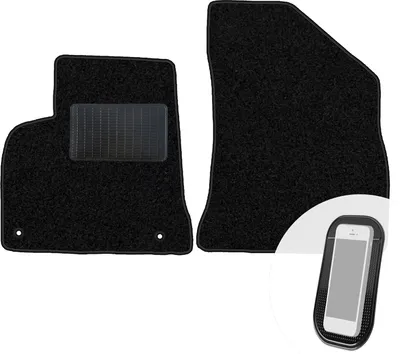Produktbild von moto-MOLTICO Vorne Fußmatten Auto Velours Autoteppiche Schwarz Automatten Set 2-teilig passend für Peugeot 3008 2009-2016