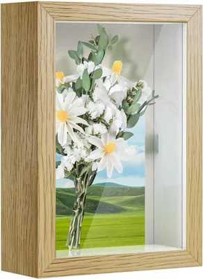 Produktbild von Tiefer 3D Bilderrahmen 10x15 cm, 3 cm Tiefe, Holz und Glas, für Wanddekoration