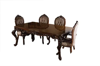 Produktbild von Klassisches Esszimmer Tisch mit 4 Stühlen Barock Rokoko Stil Möbel