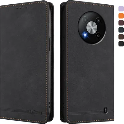 Immagine prodotto di Custodia per ZTE Blade A73 5G, retro custodia in Finto cuoio flip con supporto e slot per schede Nero